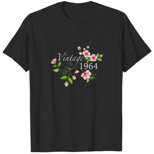 Vintage 1964 Cherry Blossom 58Th Birthday Mothers T-shirt
