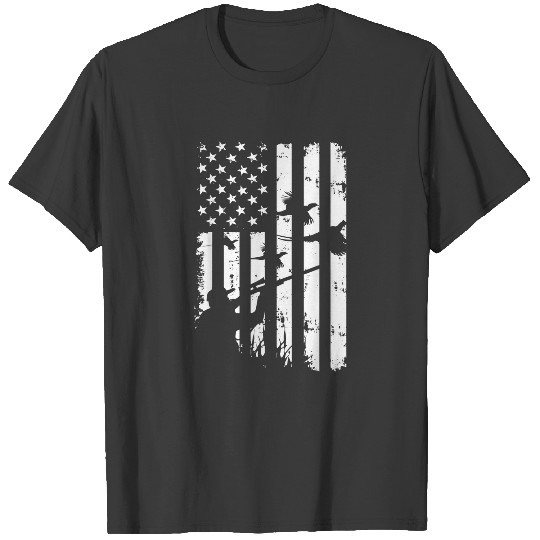 Cool Waterfowl American Vintage USA Flag Pheasant T-shirt