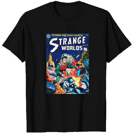 Strange Worlds -- Angry Robots T-shirt