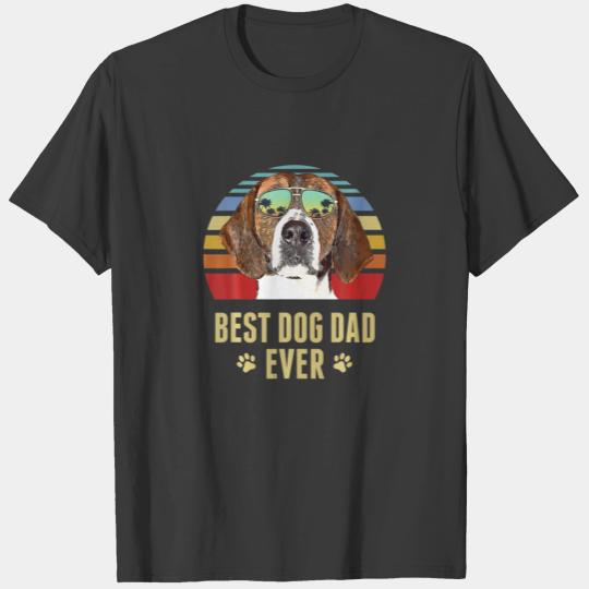 American Foxhound Best Dog Dad Ever Retro Sunset T-shirt