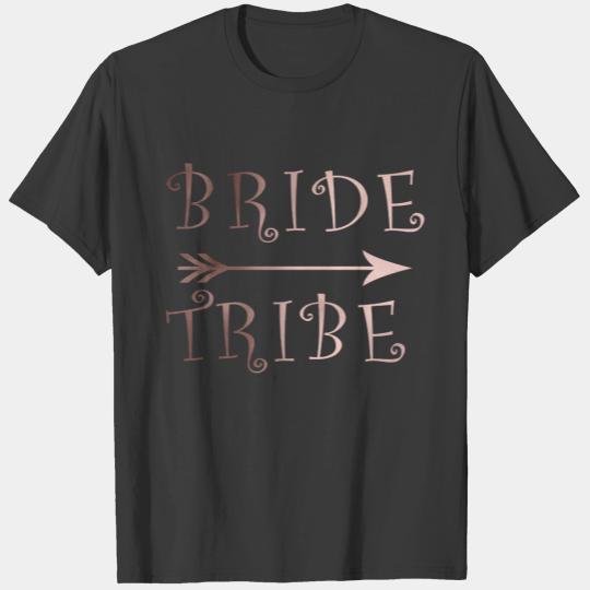 elegant faux rose gold bride tribe design T-shirt