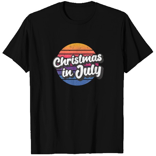 Distressed Sunset Christmas In July T-shirt