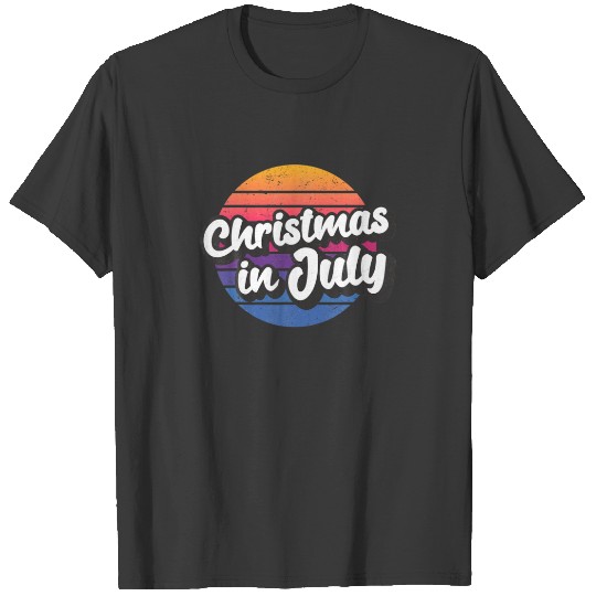 Distressed Sunset Christmas In July T-shirt