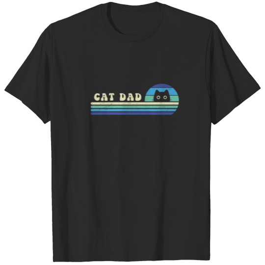 Cat Dad Funny Cute Pet Cats Kitten 70S 80S Retro S T-shirt