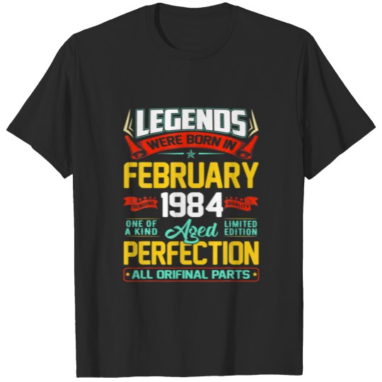 Discover February 1984 38Th Birthday Gift 38 Year Old Men W T-shirt