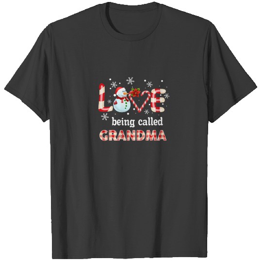 Love Being Called Grandma Snowman Christmas Pajama T-shirt