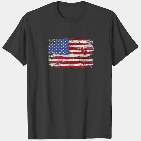 Vintage Distressed American Flag 4Th Of July Patri T-shirt