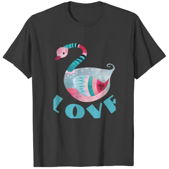 Pretty Swan Colorful LOVE baby one-piece T-shirt