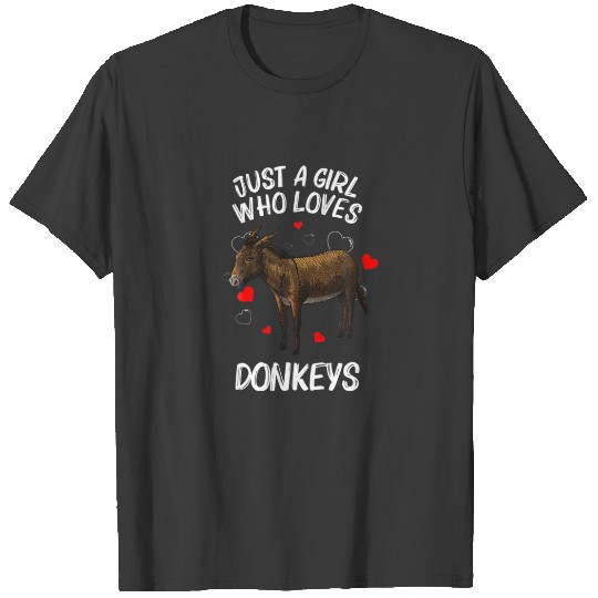 Funny Donkey Design For Women Girls Mule Animal Fa T-shirt