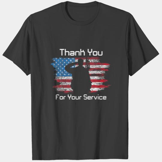 Thank You For Your Service Camouflage USA Flag Vet T-shirt