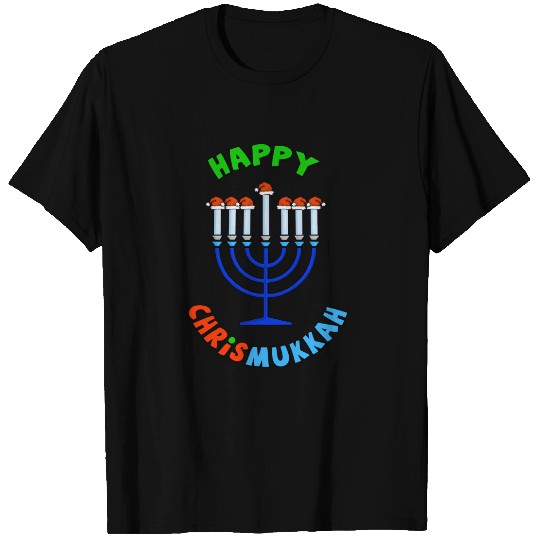 Chrismukkah Santa Hat Menorah T-shirt