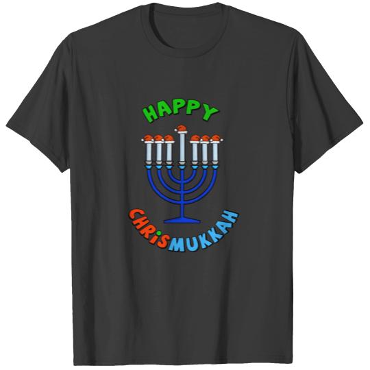 Chrismukkah Santa Hat Menorah T-shirt