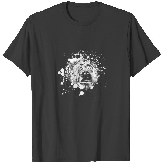 Chimpanzee in White Splash T-shirt