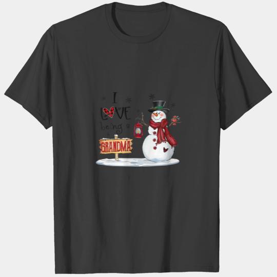 I Love Being A Grandma Snowman Christmas Cute Gran T-shirt