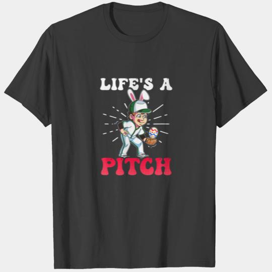 Discover Life Is A Pitch Design Easter Baseball T-shirt
