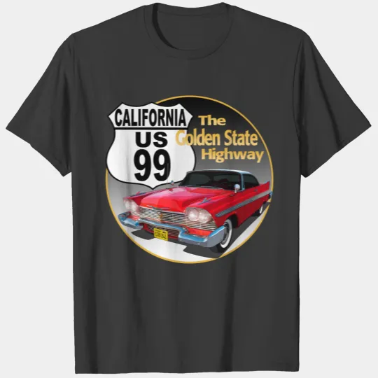 California U S Route 99 - The Golden State T-shirt
