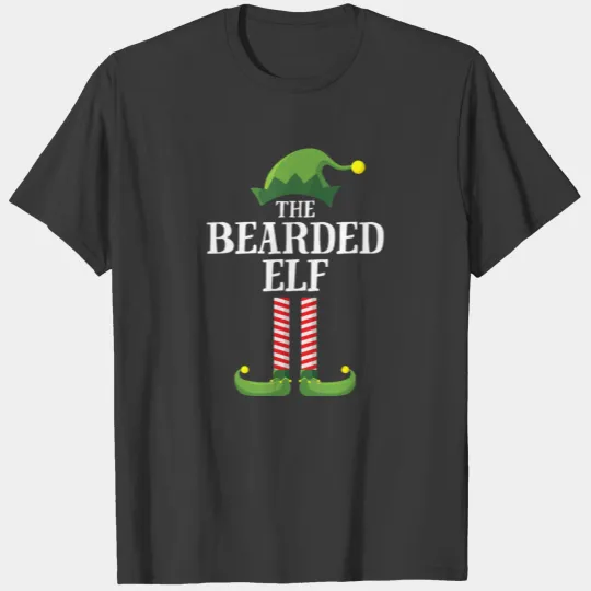 Bearded Elf Matching Family Group Christmas Party T-shirt