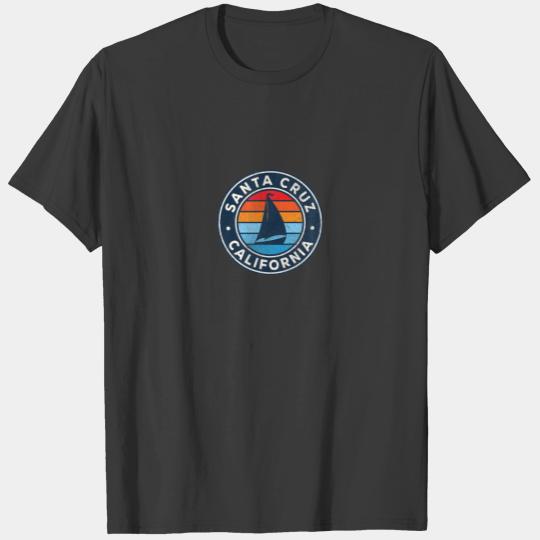 Santa Cruz California CA Vintage Sailboat Retro 70 T-shirt