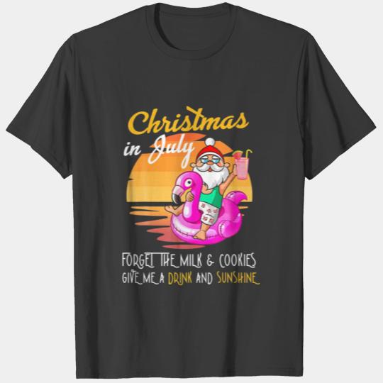 Christmas In July Give Me A Juice Drinking And Sun T-shirt