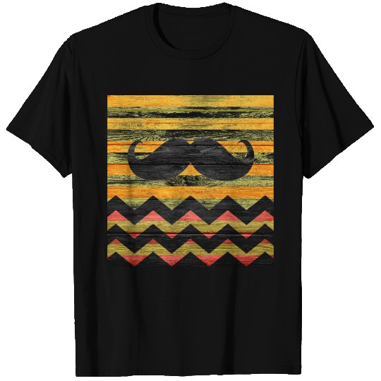 Mustache Chevron Modern Wood #3 T-shirt