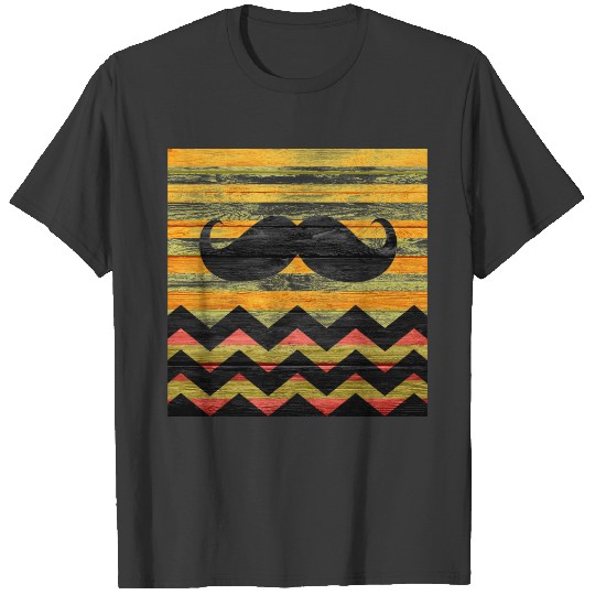 Mustache Chevron Modern Wood #3 T-shirt