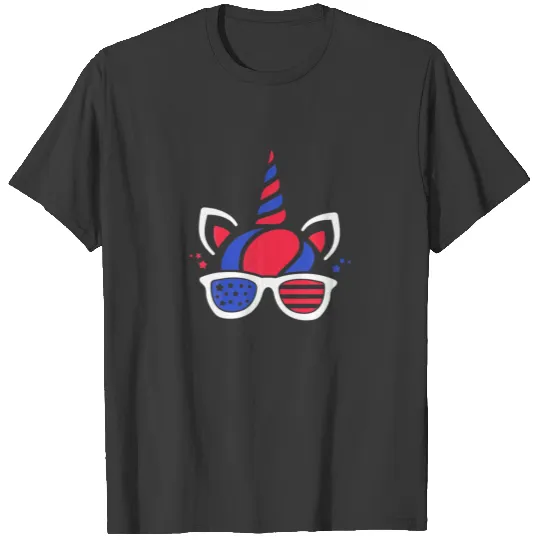 Funny American Unicorn Cute 4Th Of July Sunglasses T-shirt