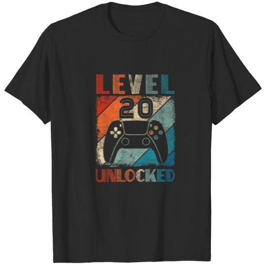 Discover Vintage Level 20 Unlocked Video Gamer 20Th Birthda T-shirt