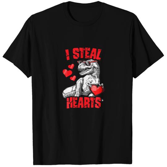 Valentines Day Kids Dinosaur T Rex Lover I Steal H T-shirt