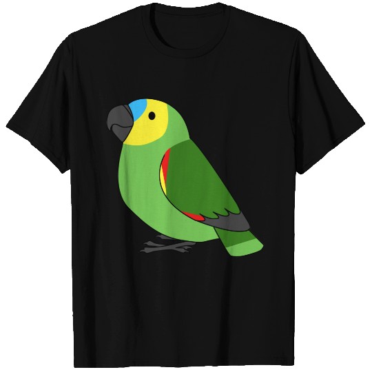 Fluffy blue-fronted amazon parrot cartoon drawing T-shirt