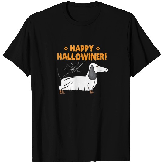 Happy Halloweiner Dachshund Ghost Funny Halloween T-shirt
