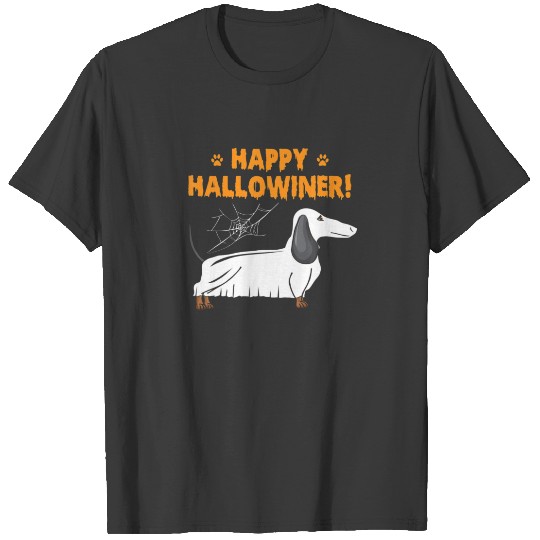 Happy Halloweiner Dachshund Ghost Funny Halloween T-shirt