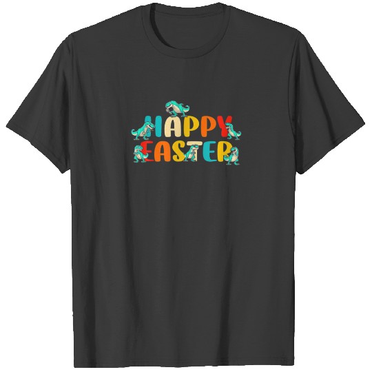 Dinosaur Happy Easter T Rex Lover Boy Easter Decor T-shirt