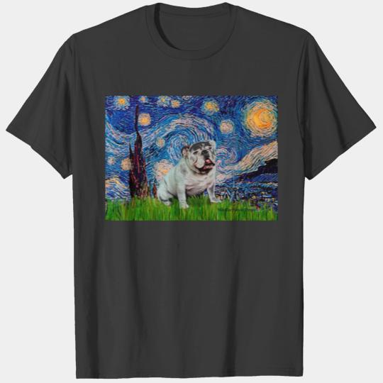 English Bulldog 8 - Starry Night T-shirt