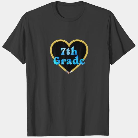 Teacher Love Happy Valentine 7Th Seventh Grade Blu T-shirt