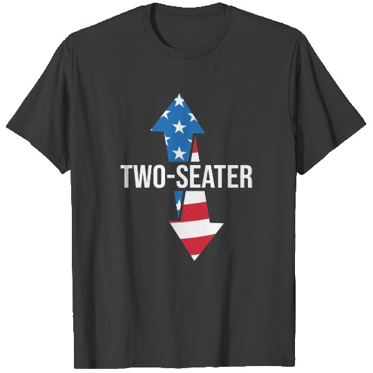 Two Seater Arrow 4th Of July American Flag T-shirt