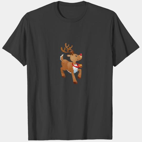 Cute Rudolph Red Nose Reindeer Christmas Family Ma T-shirt