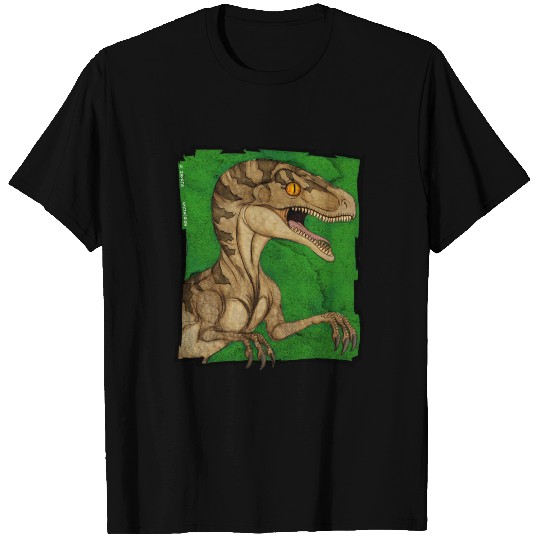 Movie style vintage velociraptor T-shirt