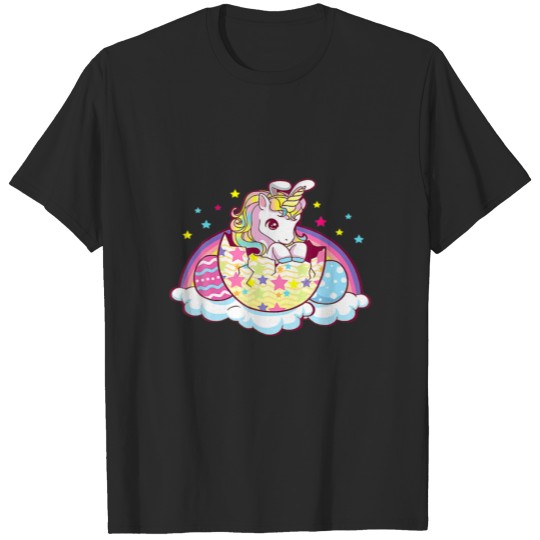 Discover Happy Easter Unicorn Bunny Rainbow Easter Eggs Gir T-shirt