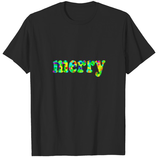 Discover Merry Rainbow Colors Stained Glass Blue Christmas T-shirt