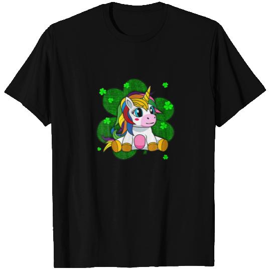 Cute-Unicorn Girls St Patricks Day Shamrock T-shirt