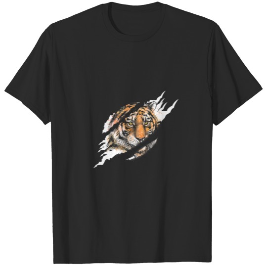 Realistic Tiger Head Skin Paw T-shirt