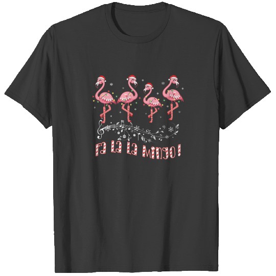 Candy Cane Flamingoes Fa La La MINGO Flamingo Chri T-shirt