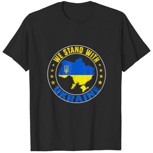 Discover We Stand With Ukraine Flag Vintage Ukrainian Map T-shirt