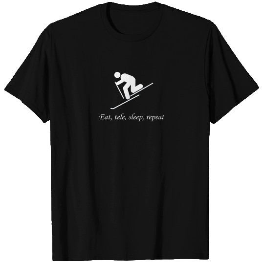 Telemark skiing. Eat, Tele, Sleep, Repeat T-shirt