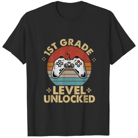 Discover Vintage 1St Grade Level Unlocked Video Game Back T T-shirt
