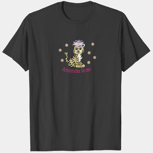 personalized tiger cub princess floral polka dots T-shirt