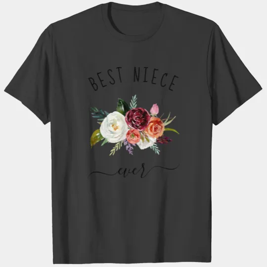 Best Niece Ever | Trendy Burgundy Boho Floral T-shirt