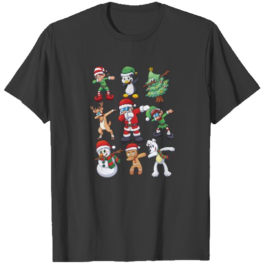 Christmas  for Kids Boys Dabbing Santa Elves T-shirt