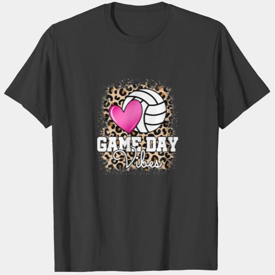 Game Day Volleyball Leopard Print Women Ladies Vol T-shirt