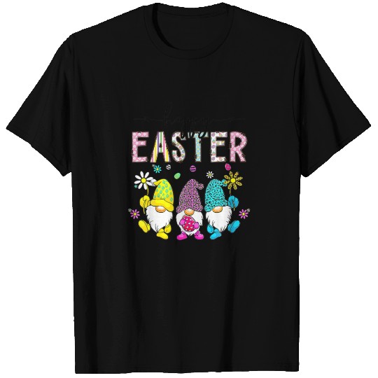 Kids Happy Easter Day Three Gnomes Bunny Egg T-shirt